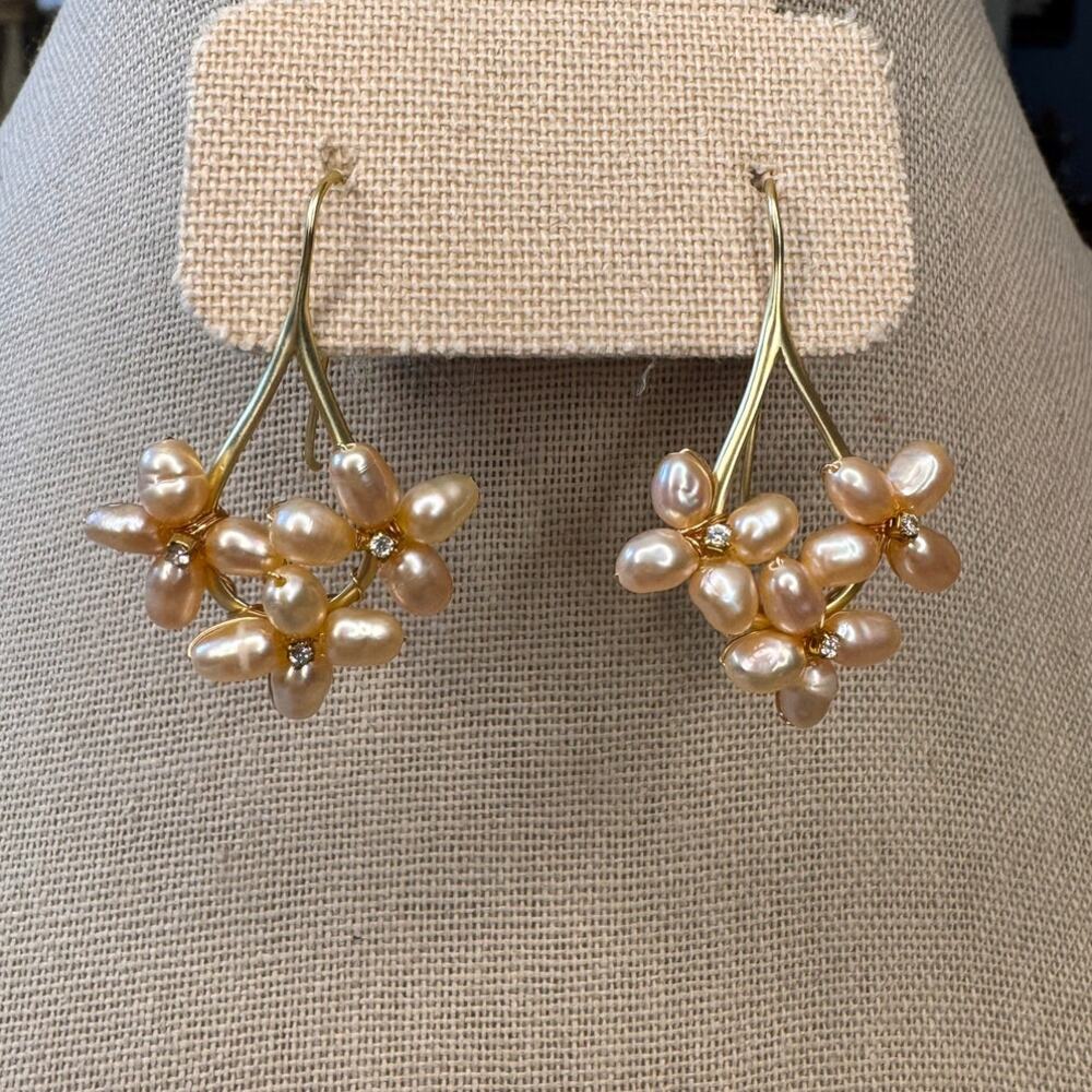 Gold Freshwater Pearl Earrings Pearls Light Pink Gold Accessories